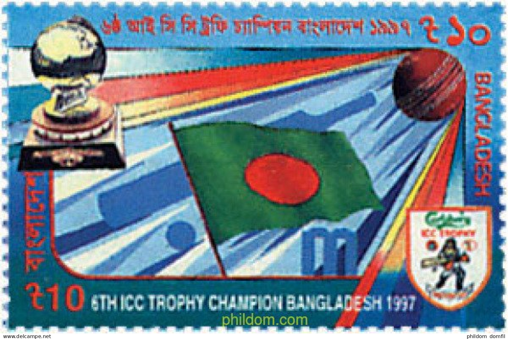50274 MNH BANGLADESH 1997 6 ICC TROFEO DE CRICKET - Bangladesch