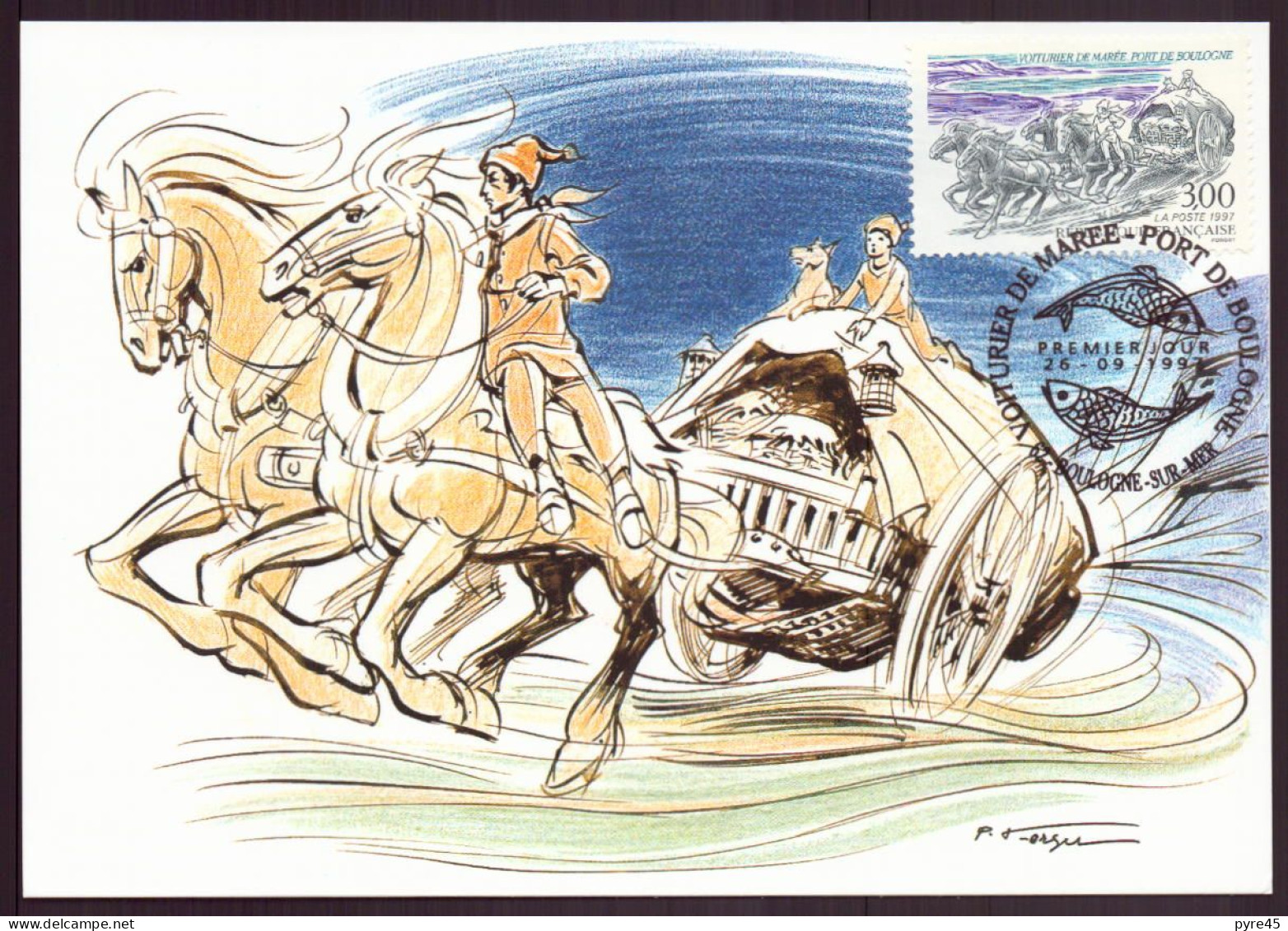 France, FDC, Carte Du 26 Septembre 1997 à Boulogne-sur-Mer " Voiturier De Marée " - 1990-1999