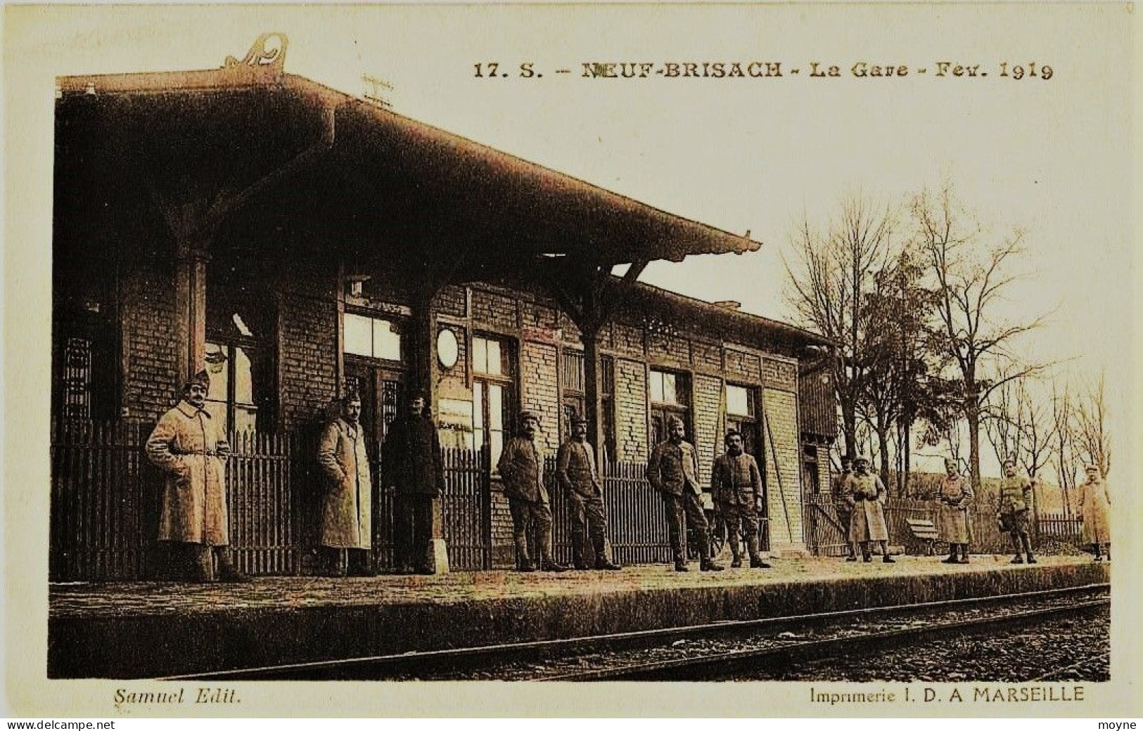 1966 - Haut Rhin - NEUF - BRISACH - LA GARE  ANIMEE   Circulée 1919    Tres Beau Plan - Neuf Brisach