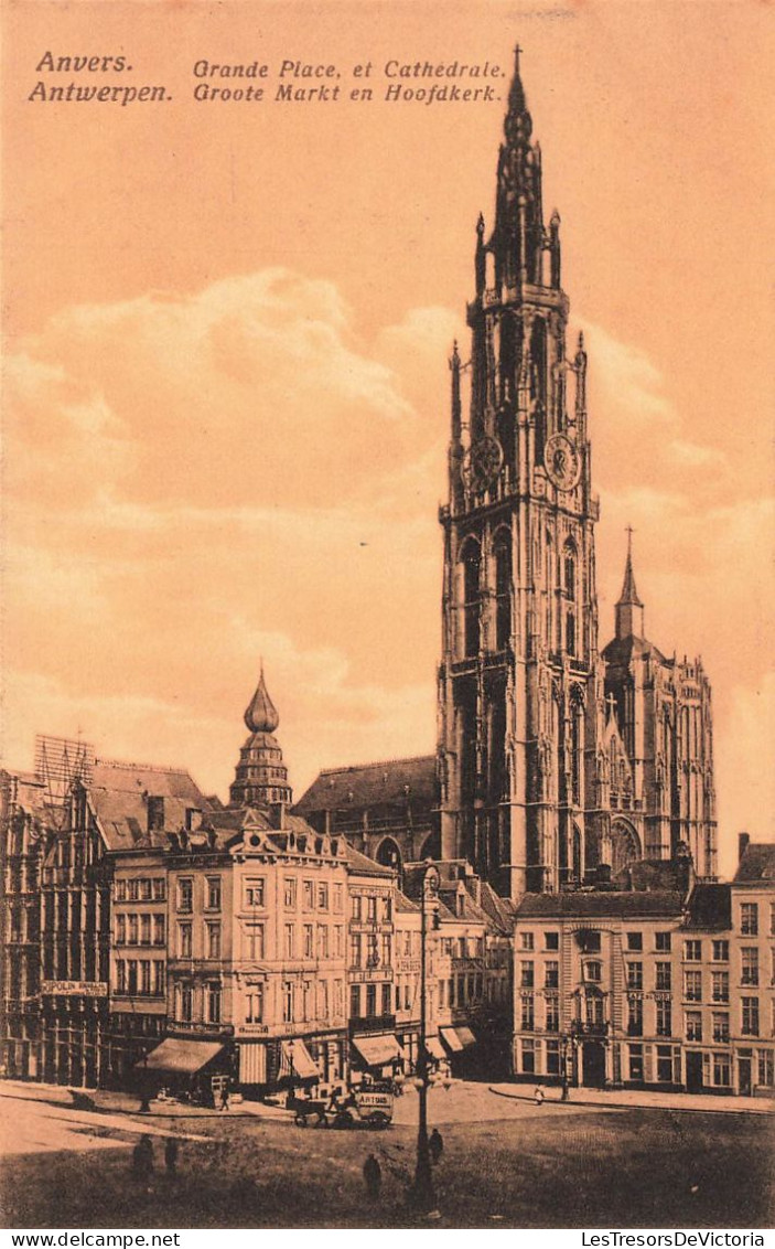 BELGIQUE - Anvers - Grande Place Et Vue Générale De La Cathédrale - Carte Postale Ancienne - Antwerpen