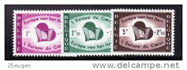 BELGIUM 1959 MICHEL NO 1143-1145  MNH - Idées Européennes