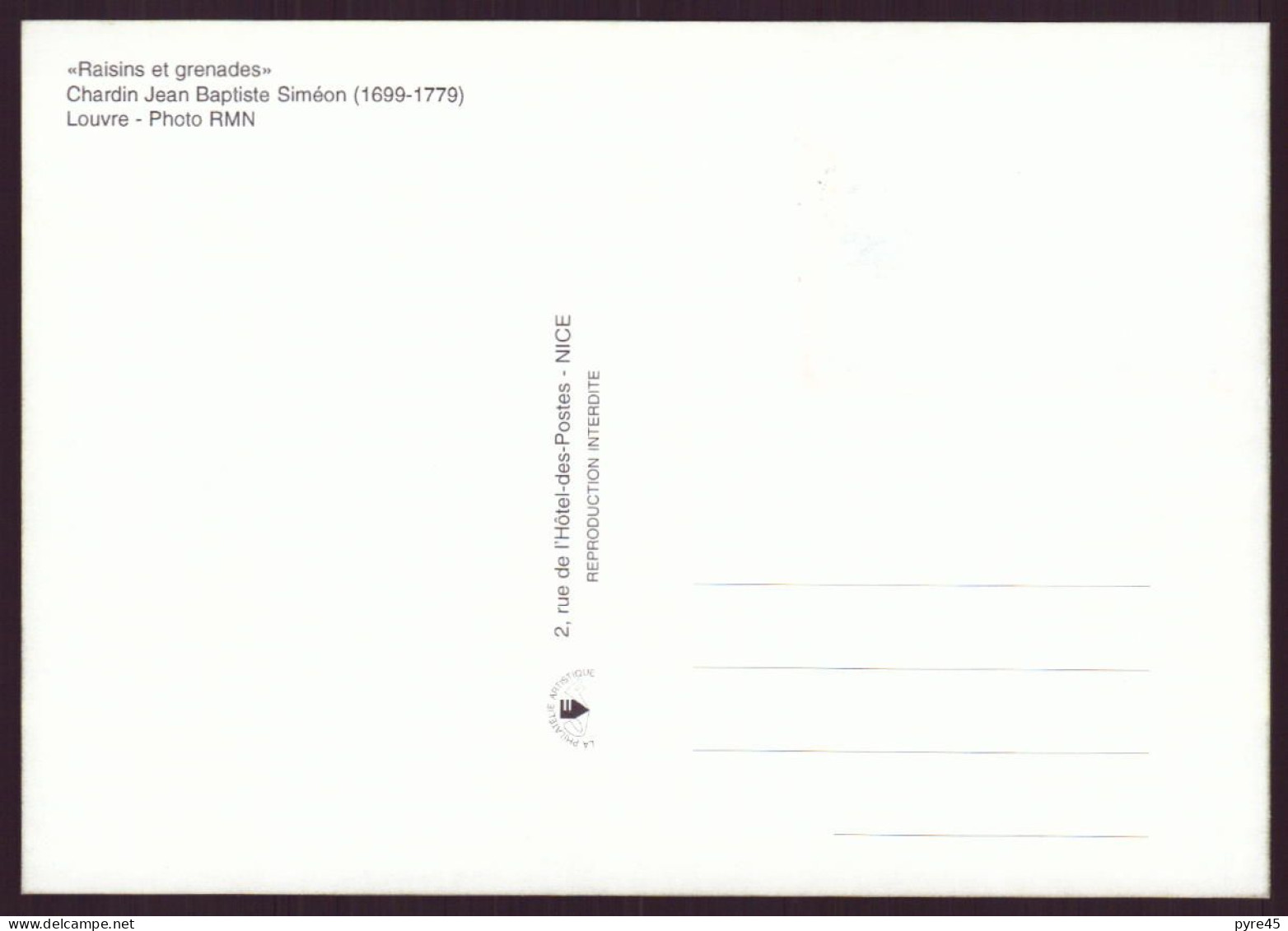 France, FDC, Carte Du 27 Septembre 1997 à Paris " Chardin " ( Côte 5€ ) - 1990-1999