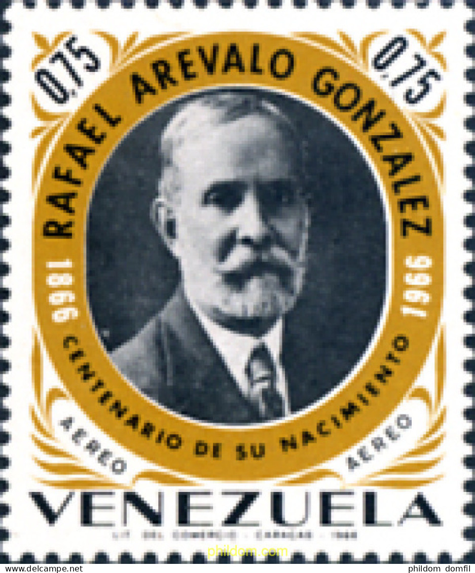176761 MNH VENEZUELA 1966 100 ANIVERSARIO DEL NACIMIENTO DEL PERIODISTA RAFAEL AREVALO GONZALEZ - Venezuela