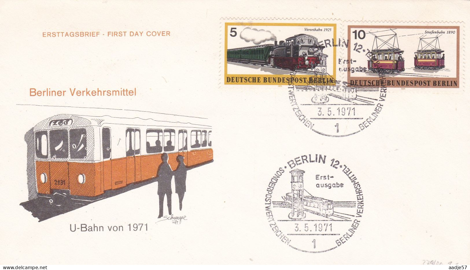 Deutschland Germany Berlin: 03.05.1971 FDC -Berliner Verkehrsmittel - Trains