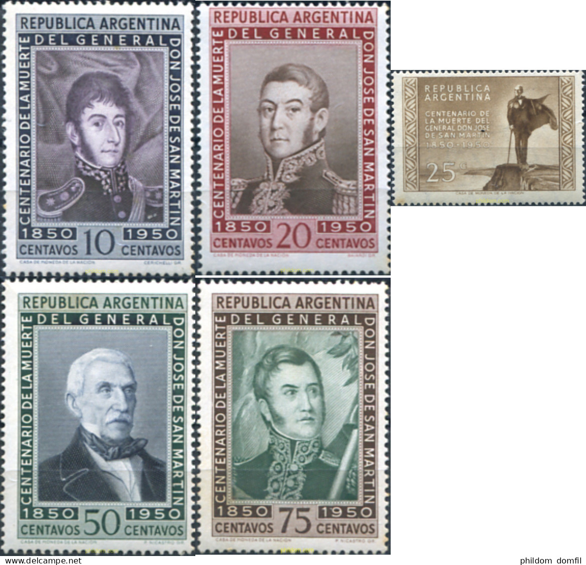642376 HINGED ARGENTINA 1950 100 ANIVERSARIO DE LA MUERTE DEL GENERAL JOSE DE SAN MARTIN - Unused Stamps