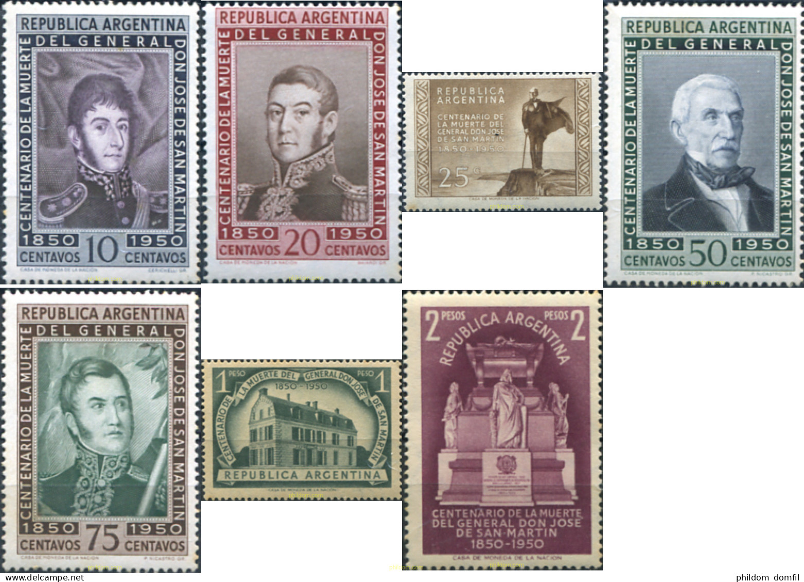 642375 HINGED ARGENTINA 1950 100 ANIVERSARIO DE LA MUERTE DEL GENERAL JOSE DE SAN MARTIN - Nuevos