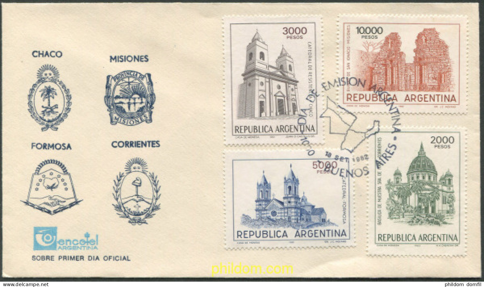 695681 USED ARGENTINA 1982 PROVINCIAS DE LA REGION NORD-ESTE - Unused Stamps