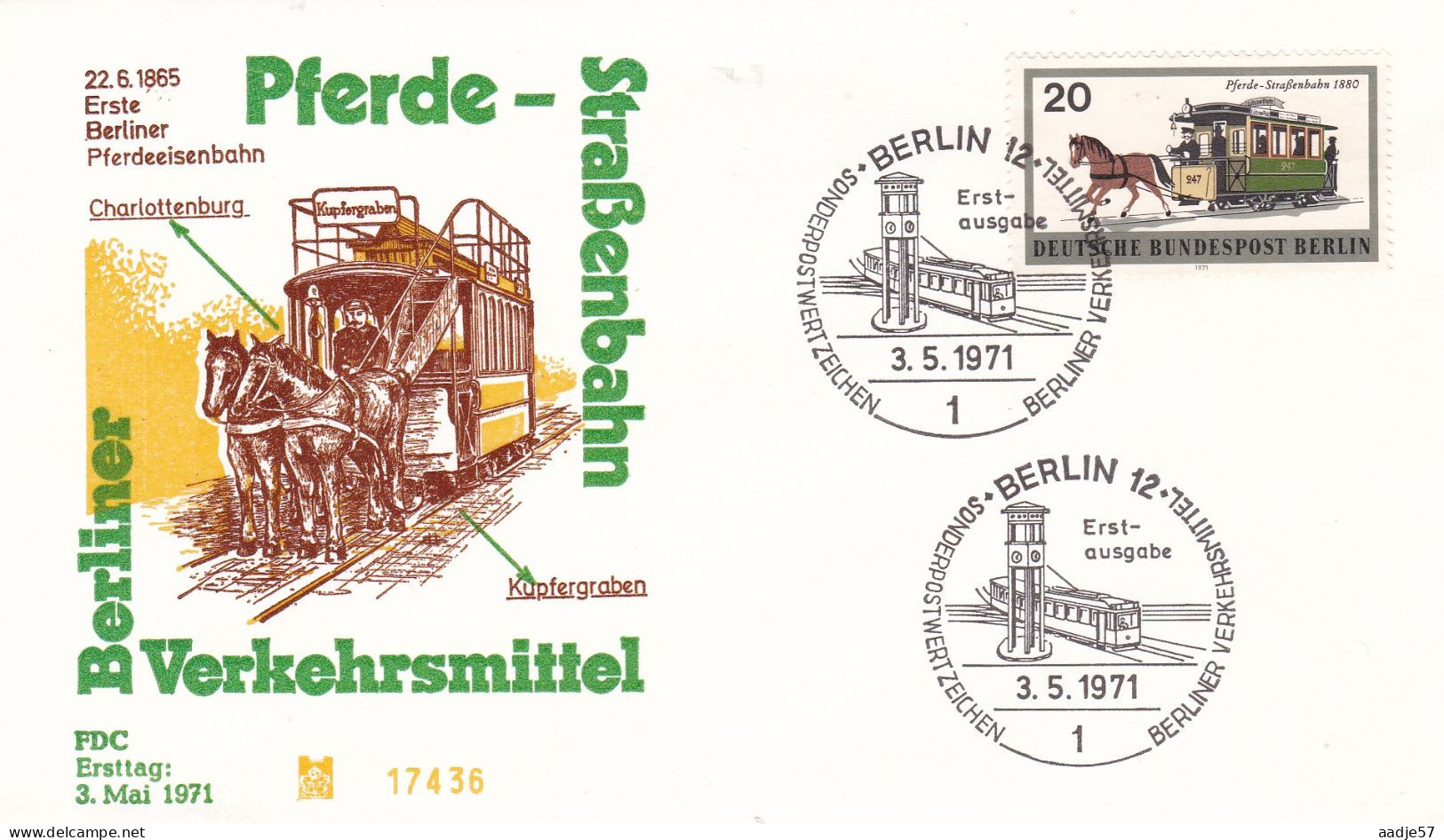 Deutschland Germany Berlin: 03.05.1971 FDC -Berliner Verkehrsmittel - Tramways