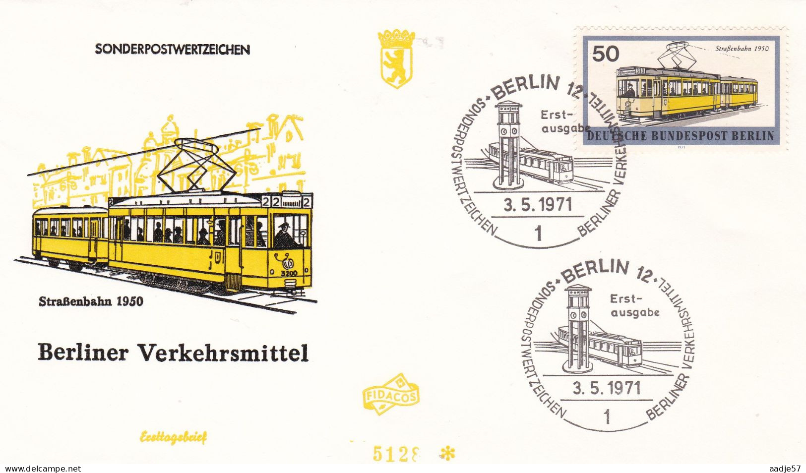 Deutschland Germany Berlin: 03.05.1971 FDC -Berliner Verkehrsmittel - Tramways