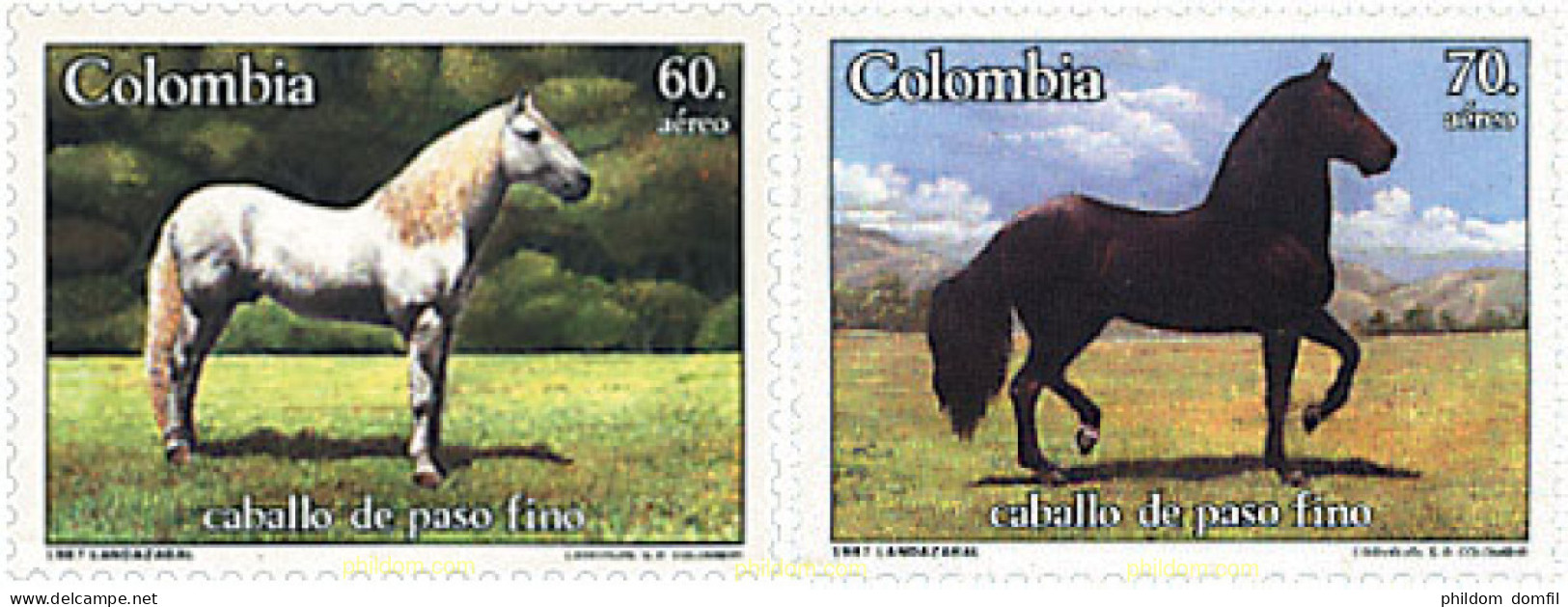 30043 MNH COLOMBIA 1987 FAUNA. CABALLOS DE RAZA. - Colombia