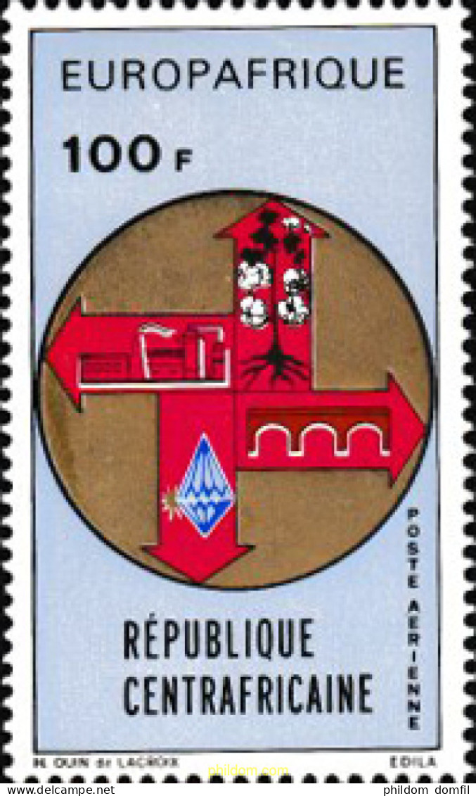 195180 MNH CENTROAFRICANA 1972 EUROPAFRICA - Centraal-Afrikaanse Republiek
