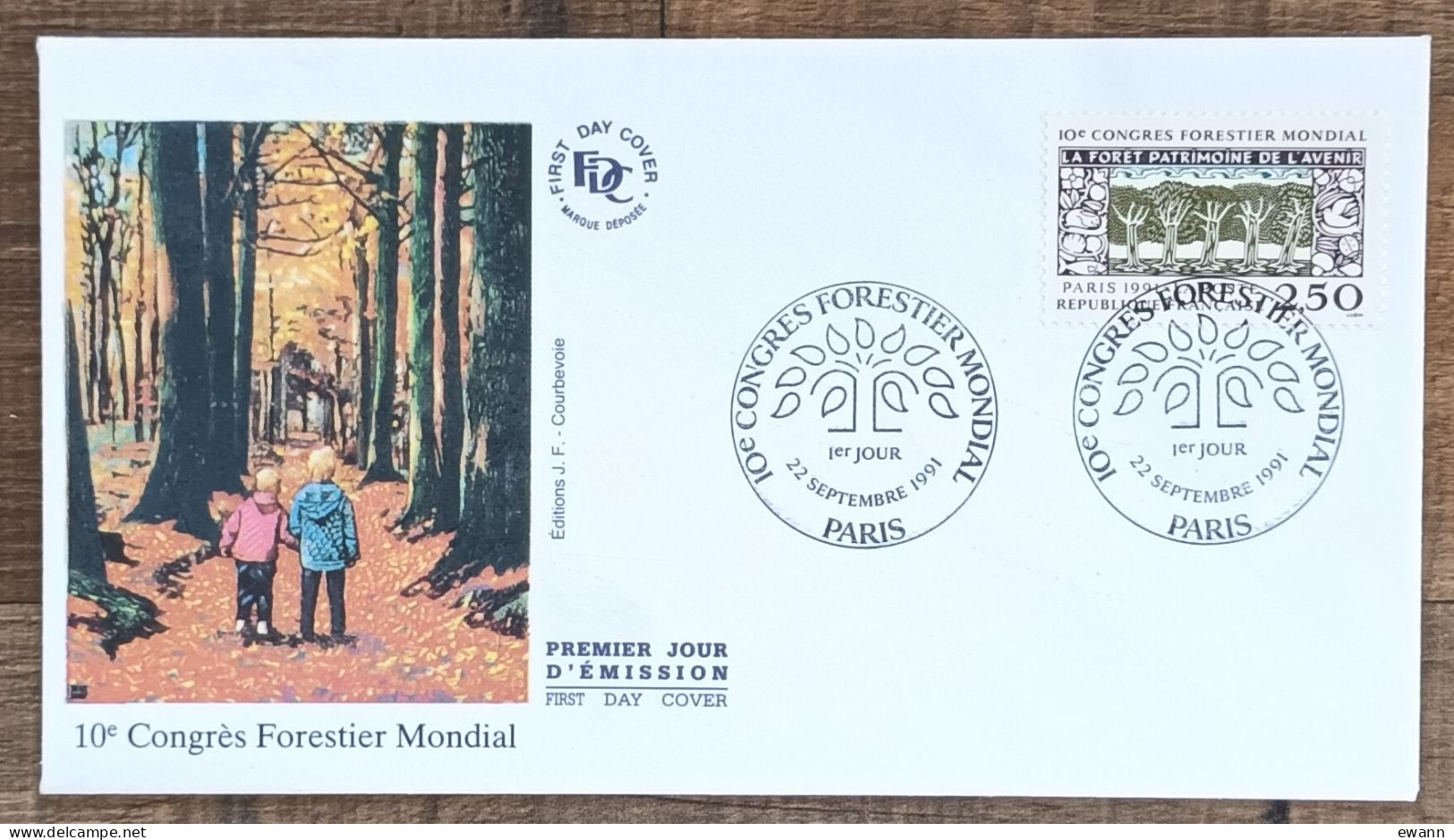 FDC 1991 - YT N°2725 - CONGRES FORESTIER MONDIAL - PARIS - 1990-1999