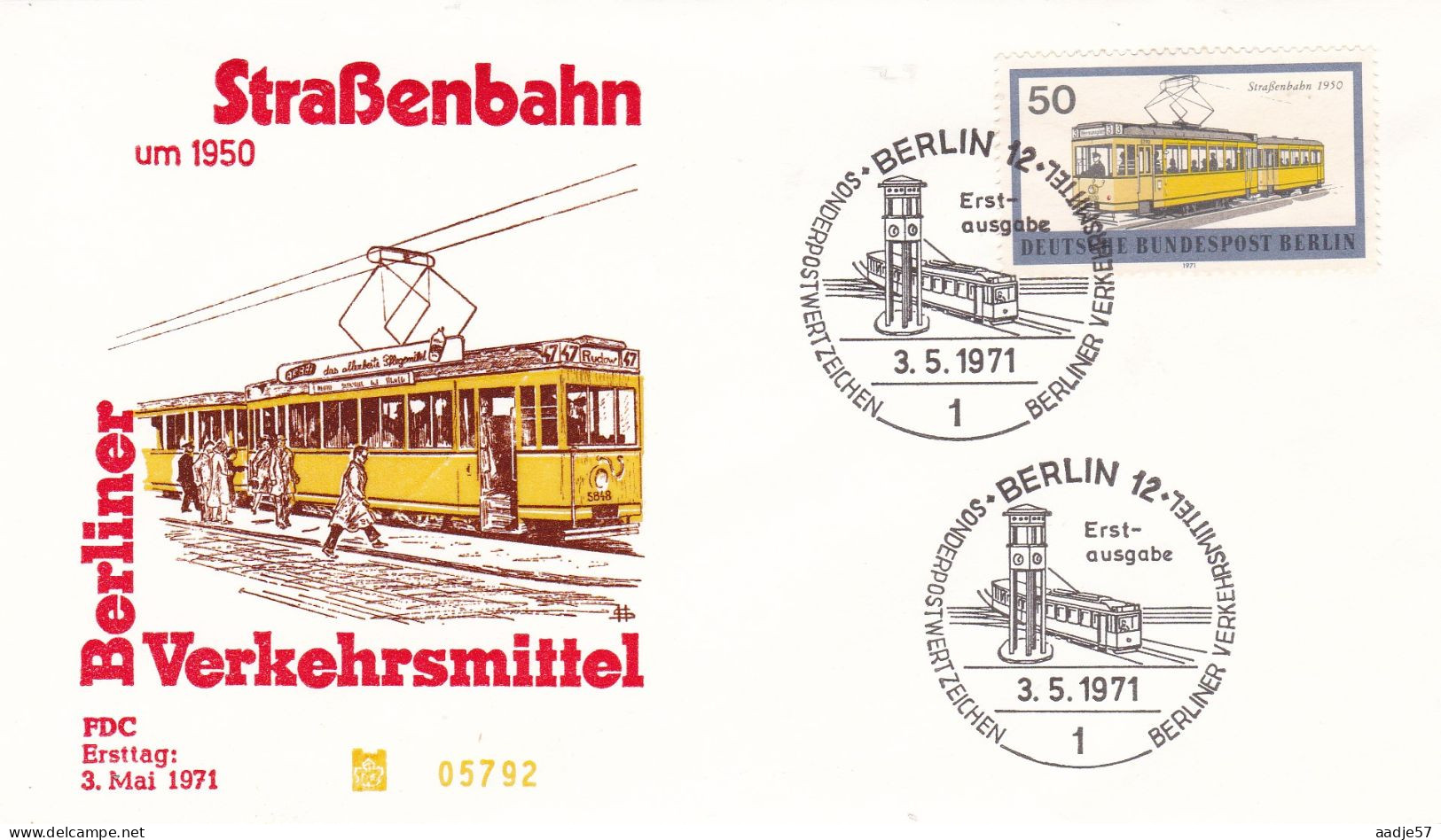 Deutschland Germany Berlin: 03.05.1971 FDC -Berliner Verkehrsmittel - Tram