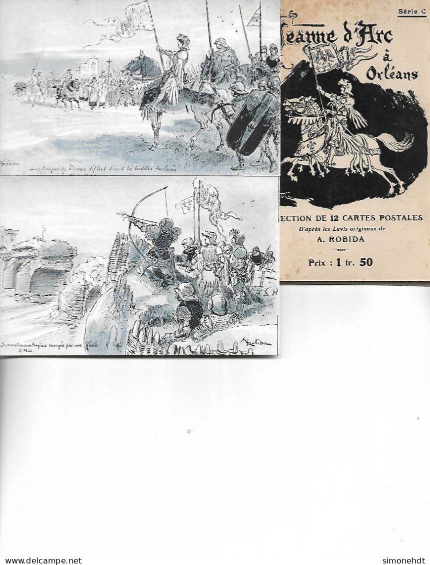 Illustrateur ROBIDA - Jeanne D'Arc à ORLEANS - Collection De 12 Cartes Postales Avec Pochette -série C Complète - Robida