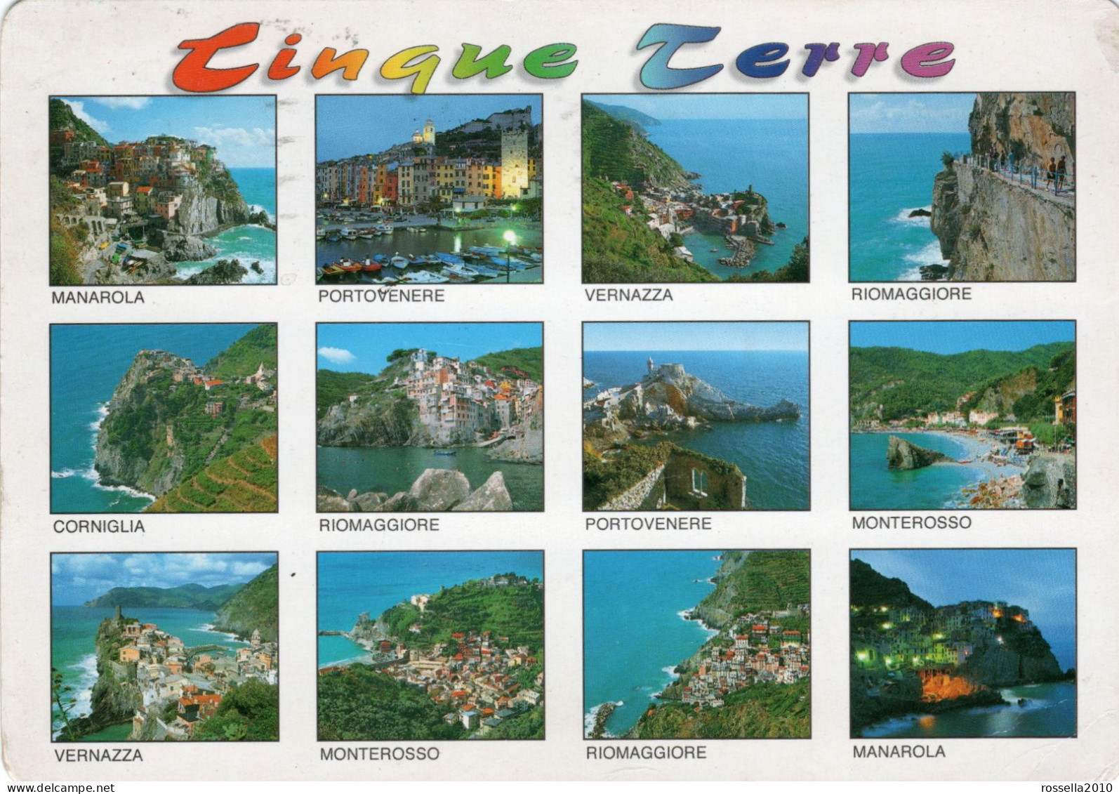 CARTOLINA ITALIA 2004 LIGURIA CINQUE TERRE SALUTI ITALY Postcard Italien Ansichtskarten - Souvenir De...