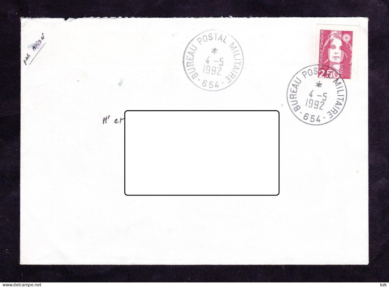 2 05	28	-	BPM 654   -  Oblitérée Le 20/04/1992 		-	Enveloppe  Ouverte Sur Le Haut - Otros & Sin Clasificación