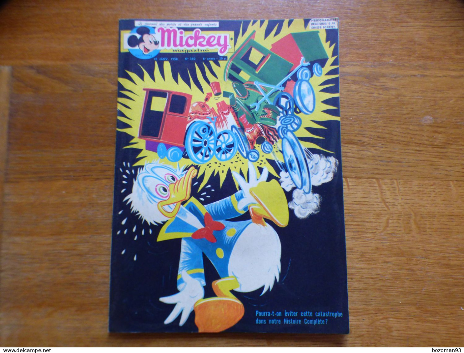 JOURNAL MICKEY BELGE  N° 380 Du 16/01/1958 COVER DONALD - Journal De Mickey