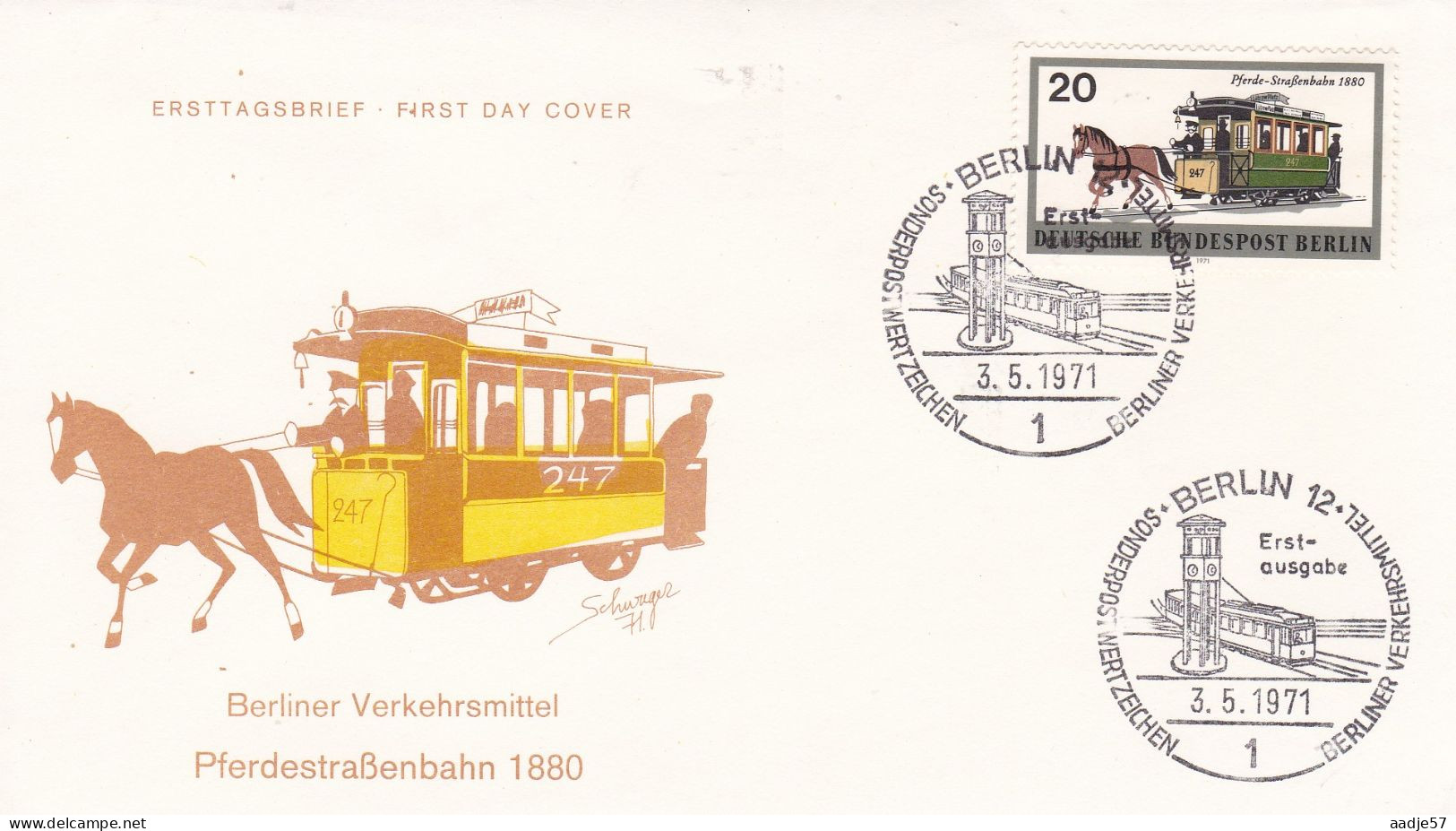 Deutschland Germany Berlin: 03.05.1971 FDC -Berliner Verkehrsmittel - Tranvías