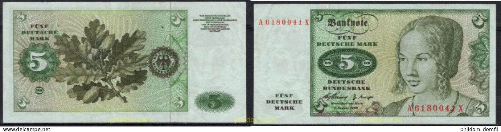 8623 ALEMANIA 1960 GERMANY 5 MARK 1960 - Sonstige & Ohne Zuordnung