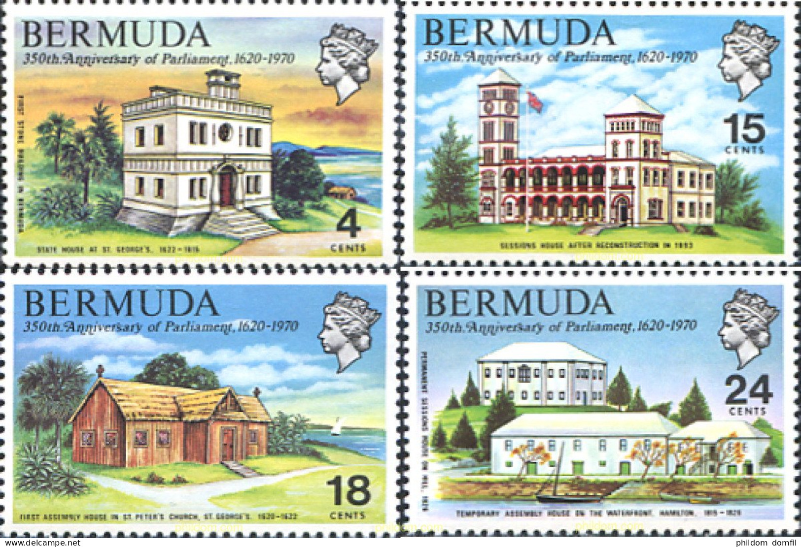 291780 MNH BERMUDAS 1970 350 ANIVERSARIO DEL PARLAMENTO DE BERMUDAS - Bermudes