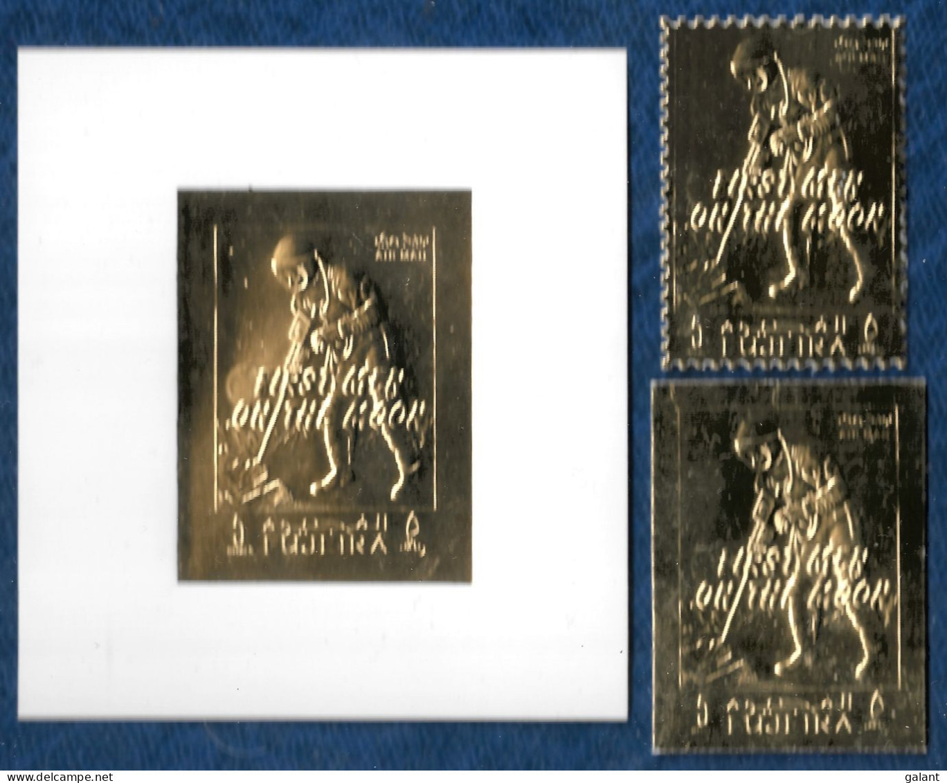 Fujeira 1969 Space Astronaut First Man On The Moon GOLD IMPERF S/S + PERF & IMPERF Stamps Timbres OR MNH Rare - Azië