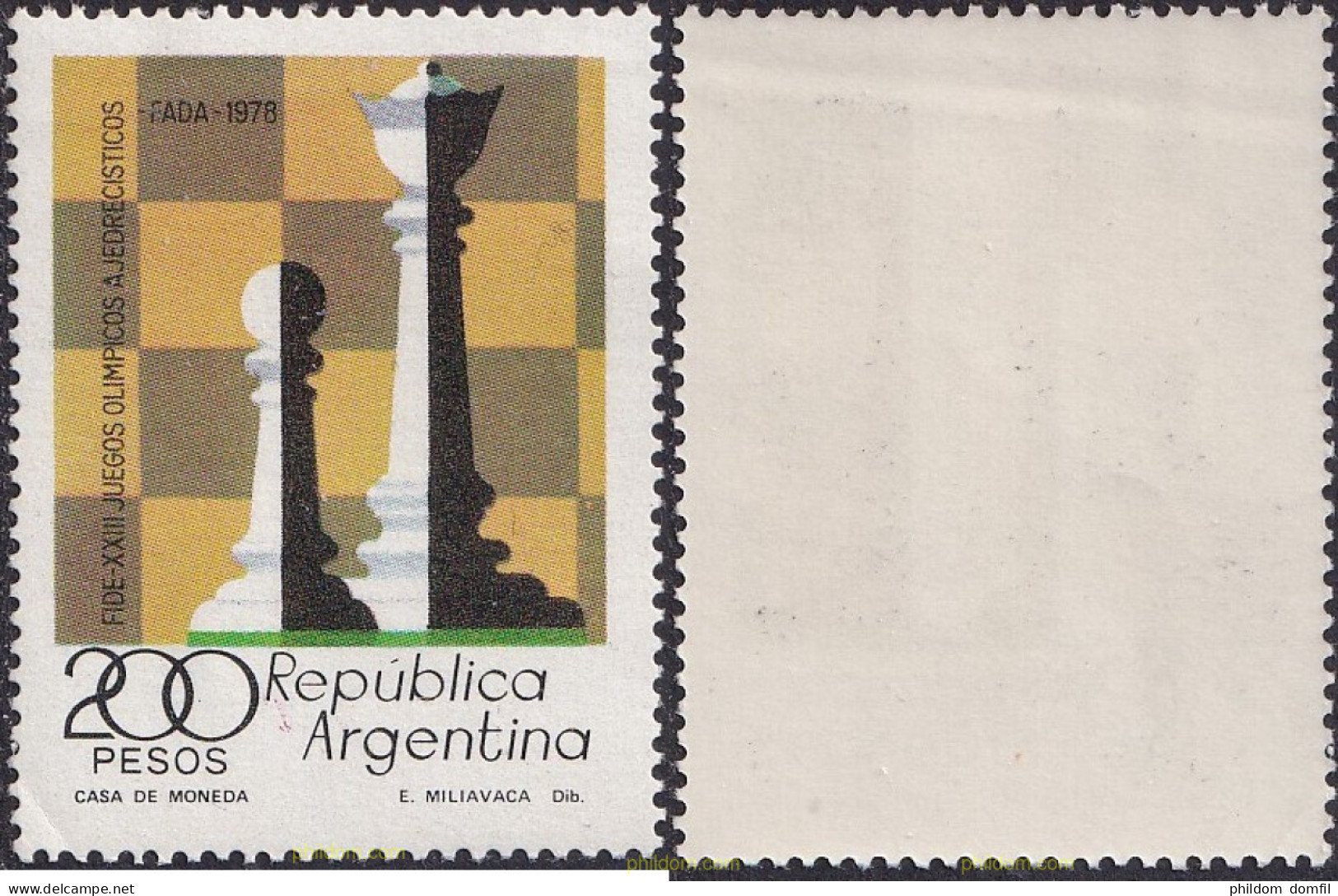 728903 MNH ARGENTINA 1978 23 OLIMPIADA DE AJEDREZ EN BUENOS AIRES - Ungebraucht