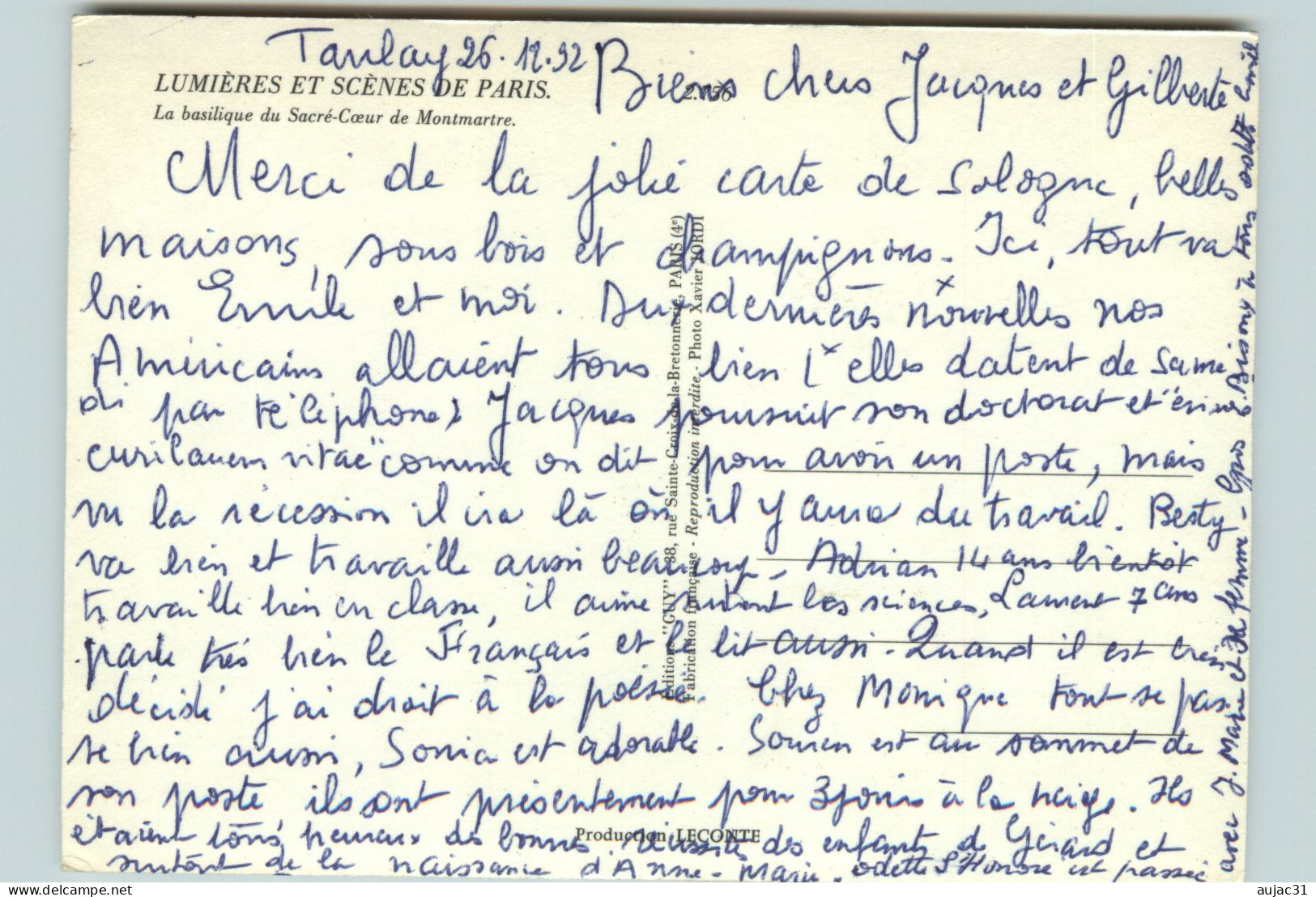 Dép 75 - Paris - Arrondissement 18 - Lumières Et Scènes - La Basilique Du Sacré Coeur De Montmartre - Xavier Jordi - Arrondissement: 18