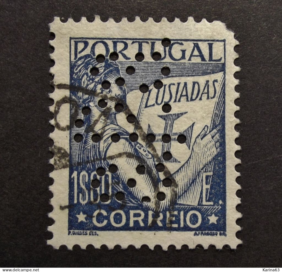 Portugal -  1934 - Perfin - Lochung - S. P. S.- Sociedade Portuguesa De Seguros ( Lisboa ) - Cancelled - Oblitérés