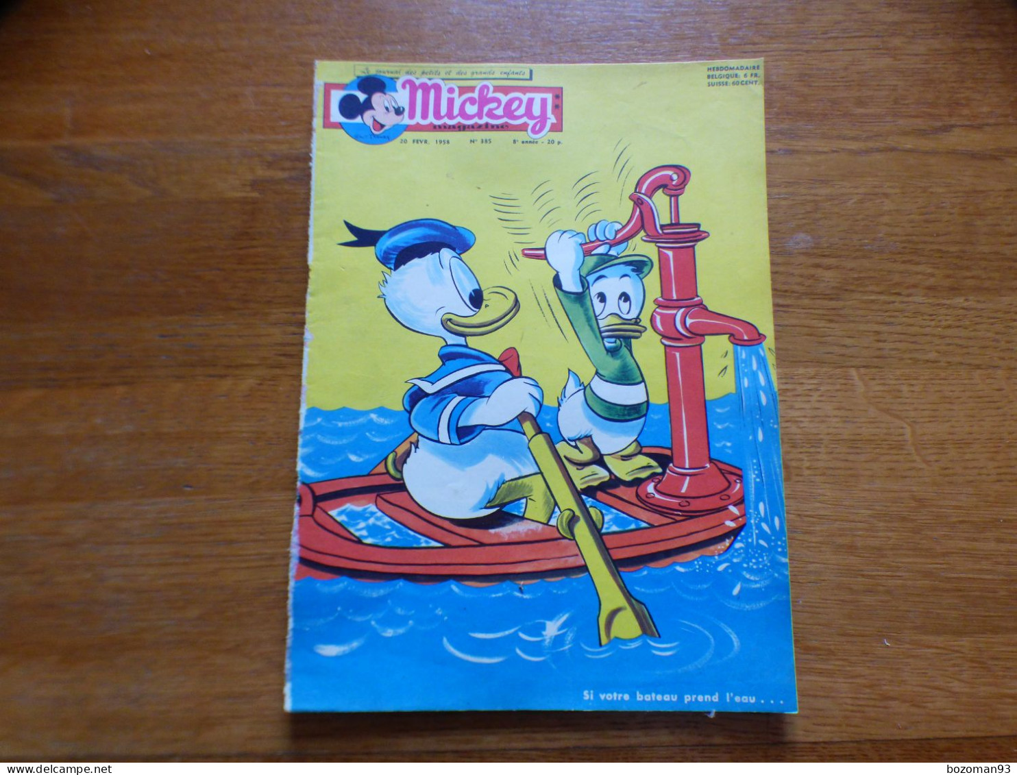 JOURNAL MICKEY BELGE  N° 385 Du 20/02/1958 COVER DONALD - Journal De Mickey