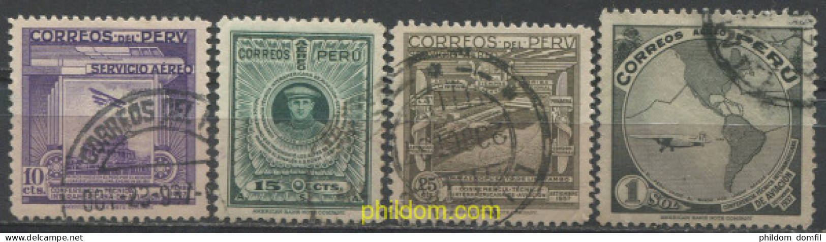 655192 USED PERU 1937 CONFERENCIA TECNICA INTERAMERICANA DE LA AVIACION - Perú
