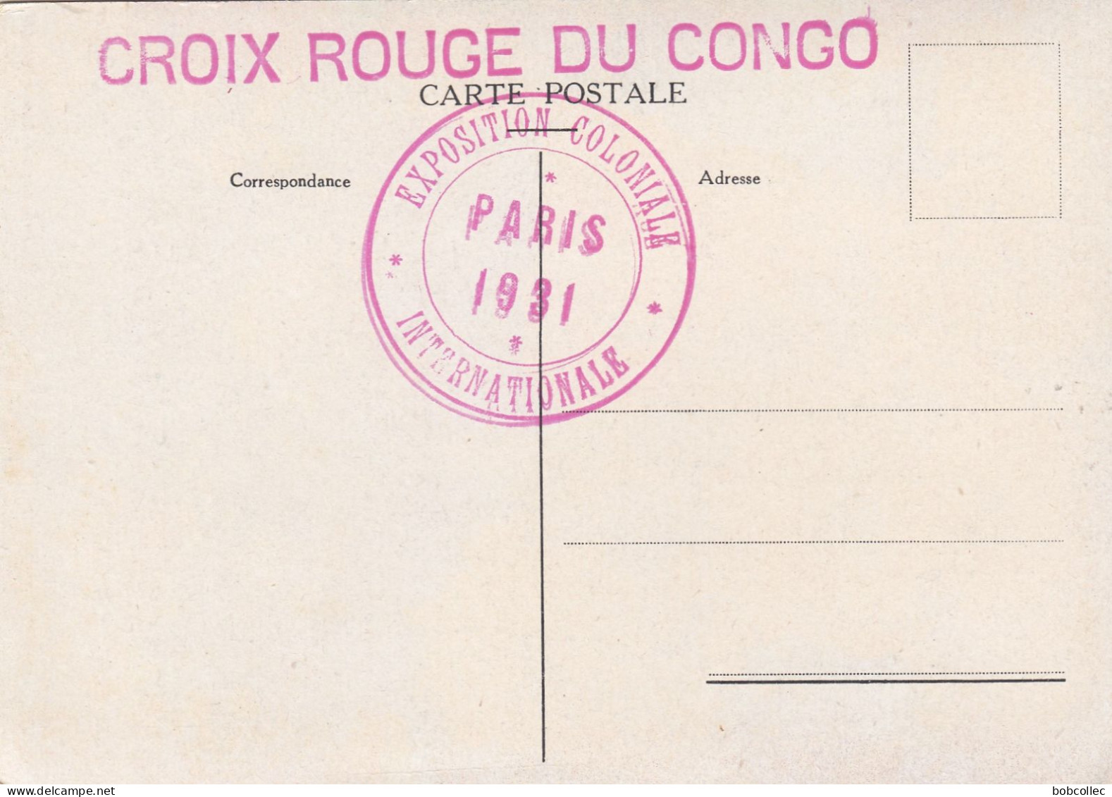 CROIX ROUGE DU CONGO:  Femme Sorcière USUMBURA (Exposition Coloniale Paris 1931) - Rode Kruis