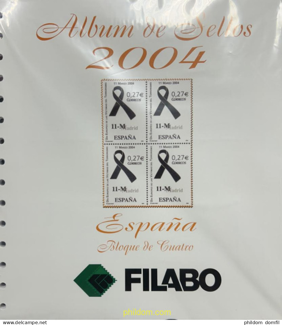 Supl.Filabo España 2004 M/b Año Completo 2ª Mano (bloque De 4 Sellos) - Pre-printed Pages