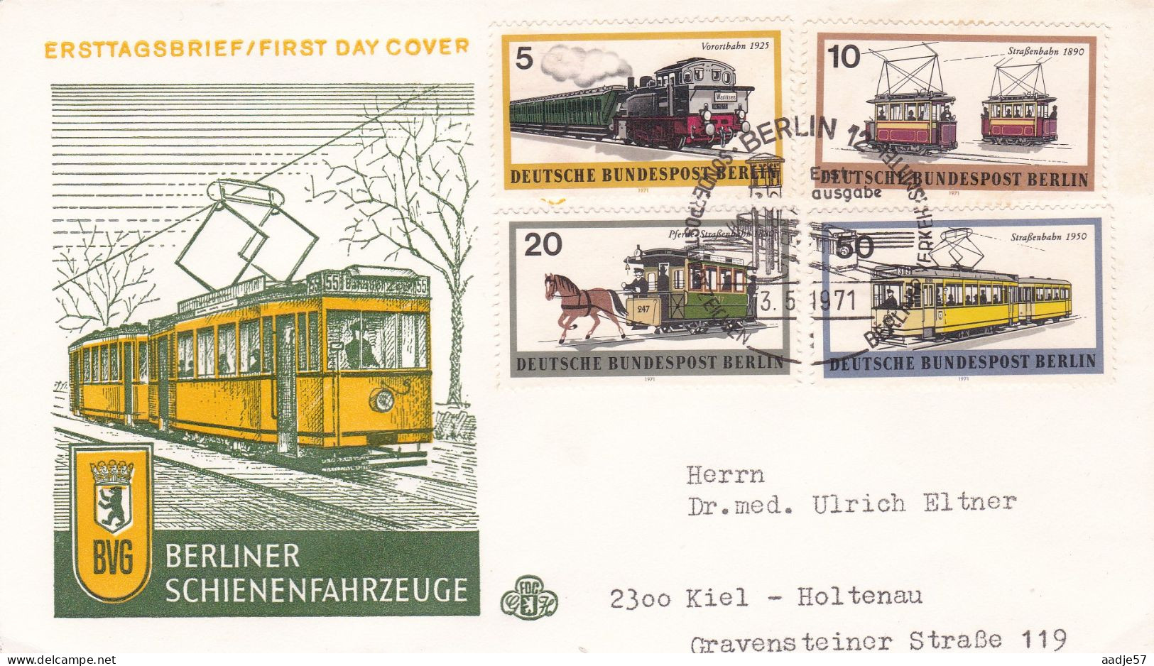 Deutschland Germany Berlin: 03.05.1971 FDC -Berliner Verkehrsmittel - Tranvie