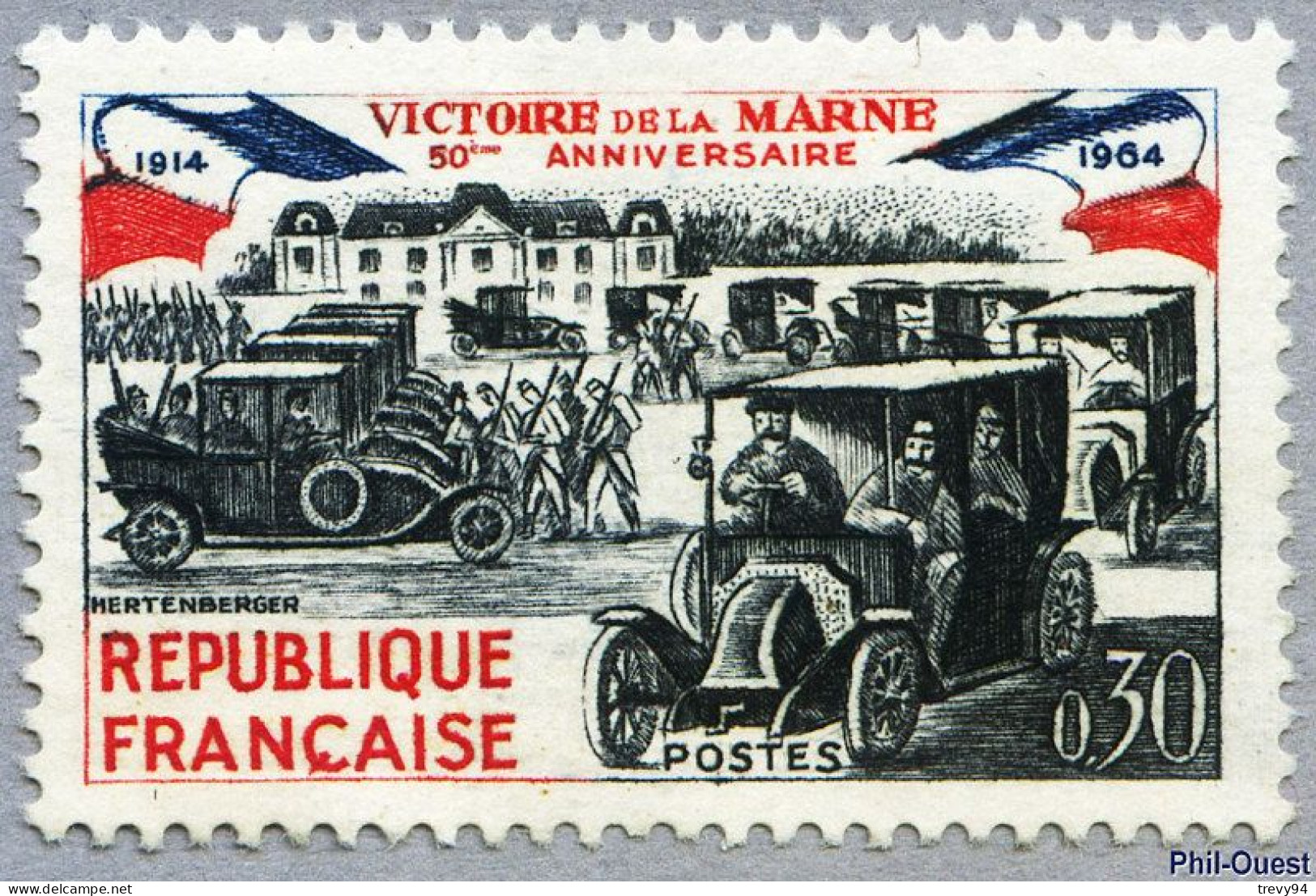 Timbre De 1964 Victoire De La Marne 50ème Anniversaire  N° 1429 - Neufs