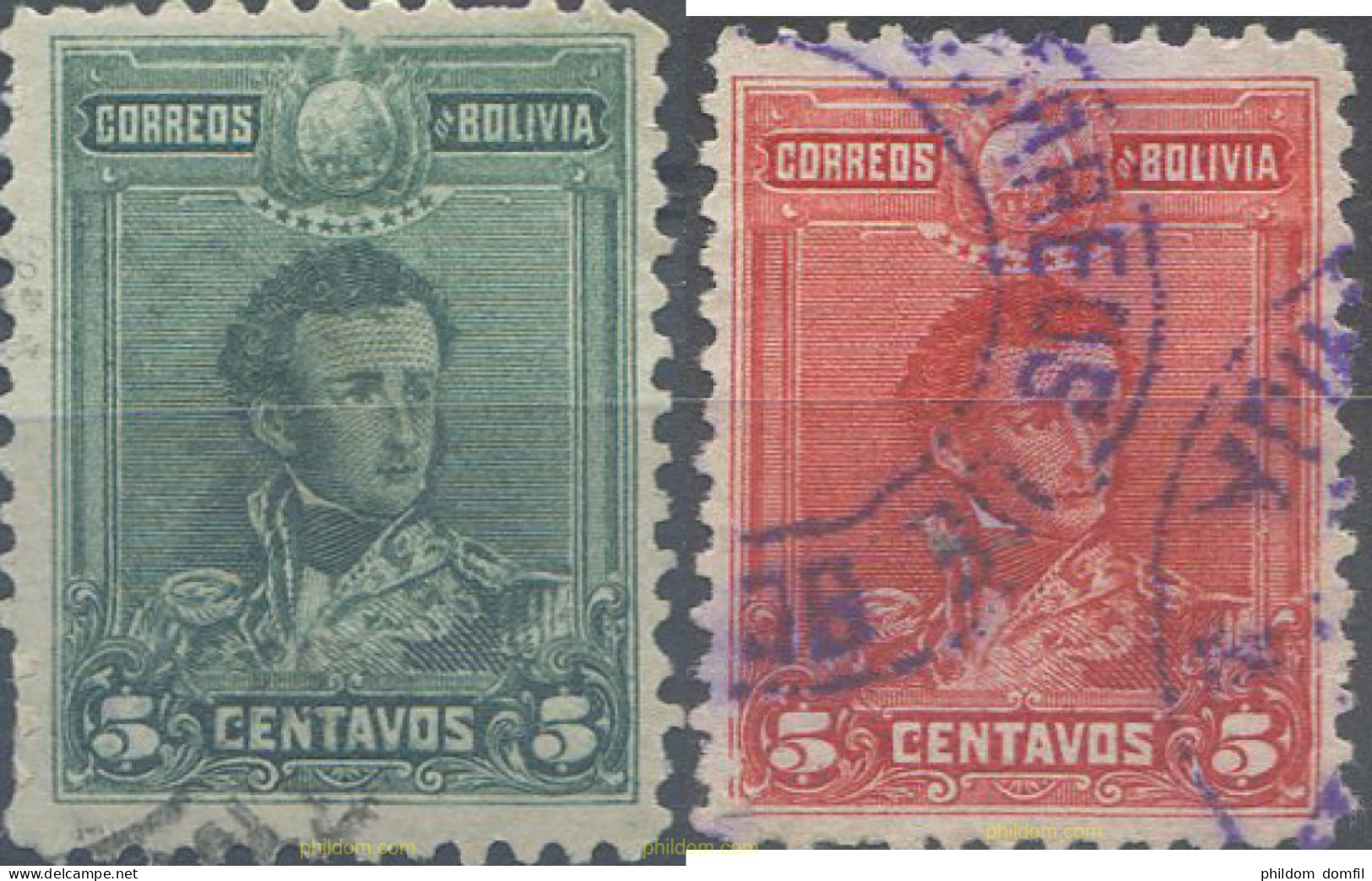 665107 USED BOLIVIA 1899 GRAVADOS - Bolivië
