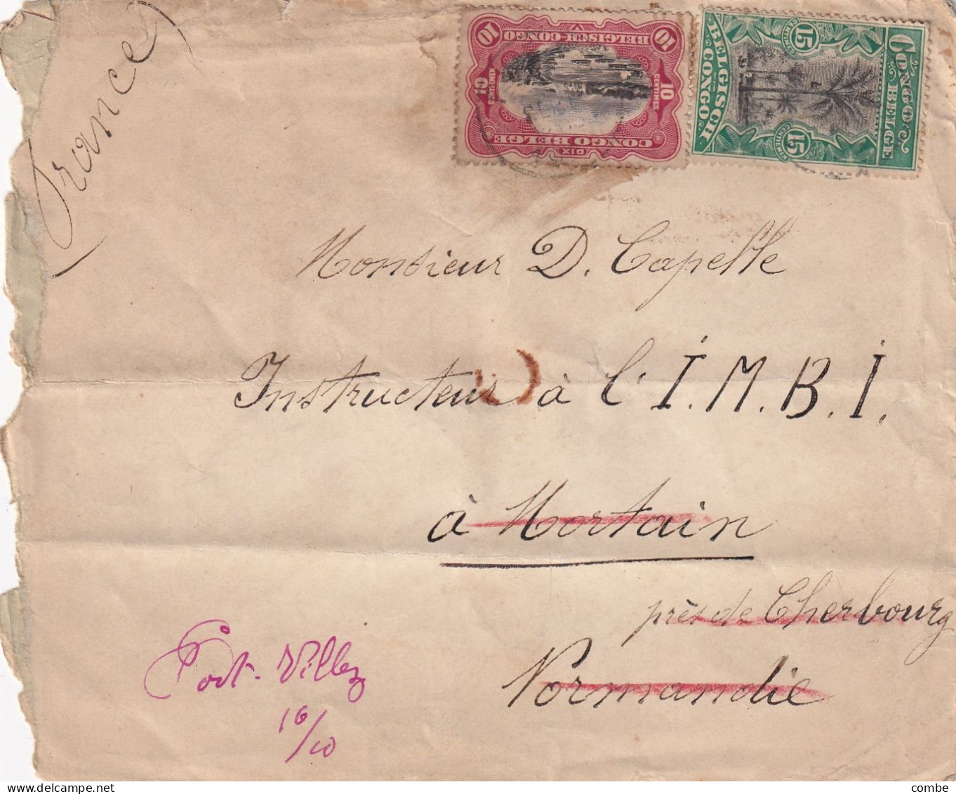 CONGO BELGE. LETTRE POUR LA FRANCE - Lettres & Documents