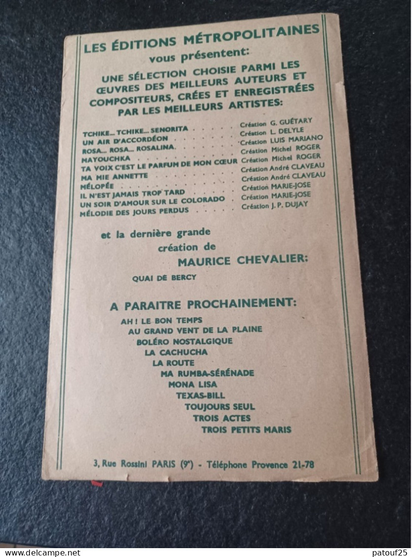 Ancienne Partition De Musique 1945 Marie Fait Si Bien ça Maurice Chevalier - Other & Unclassified