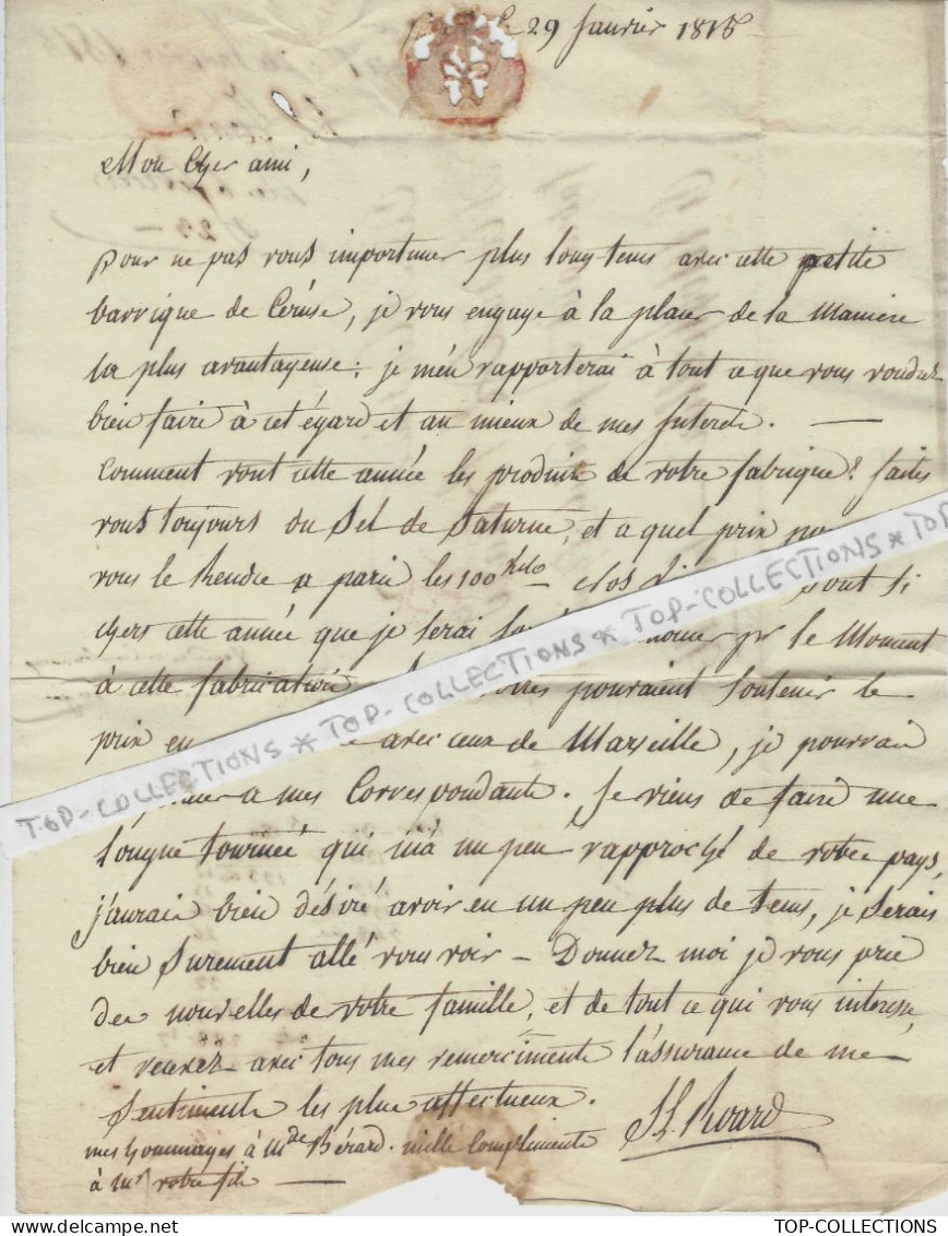 1815 Lettre Sign. Roard élève De Chaptal Paris => Bérard Associé De Chaptal Chimiste Ministre  Montpellier V. HISTORIQUE - 1800 – 1899
