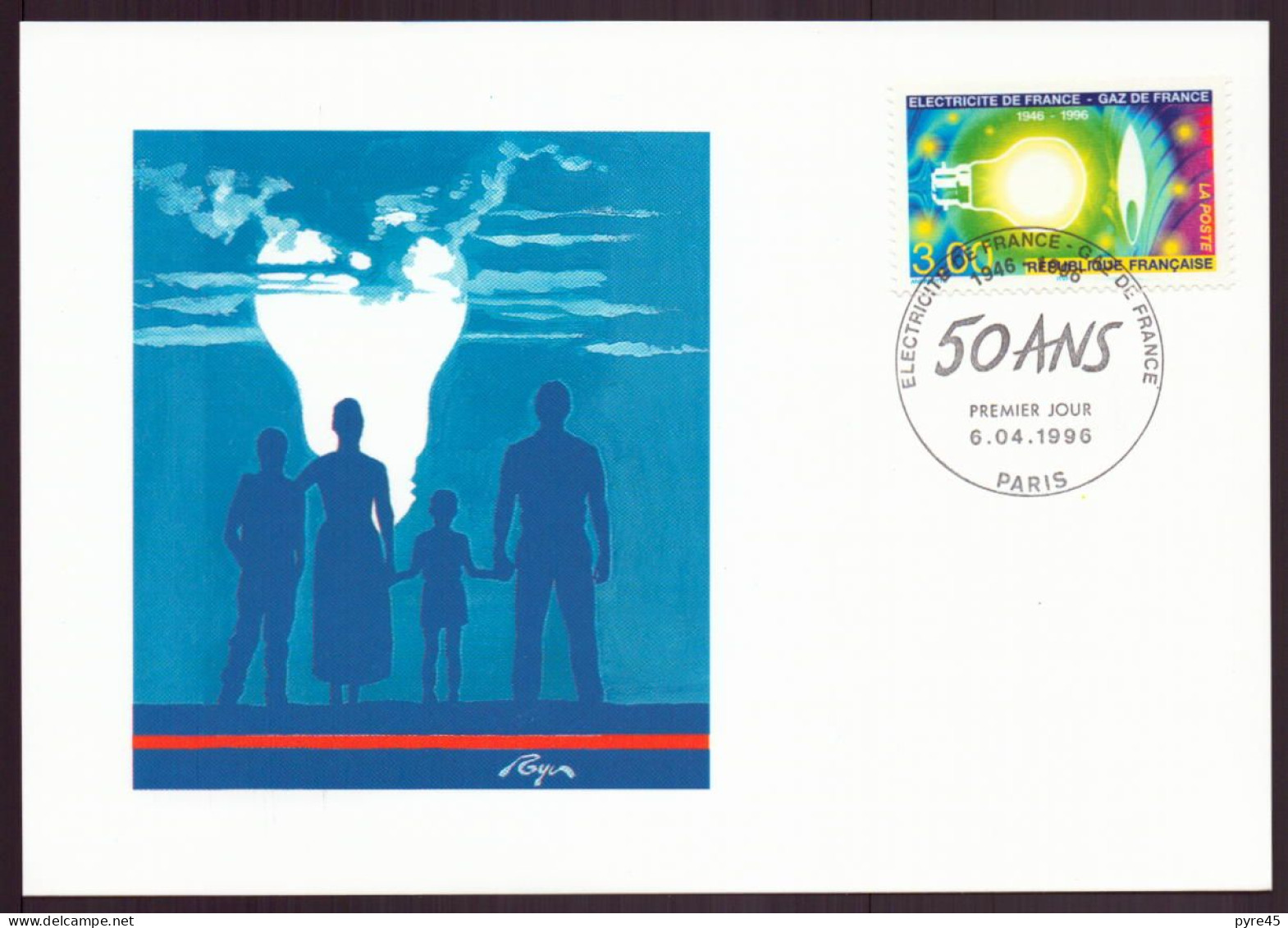 France, FDC, Carte Du 6 Avril 1996 à Paris " Electricité De France " - 1990-1999