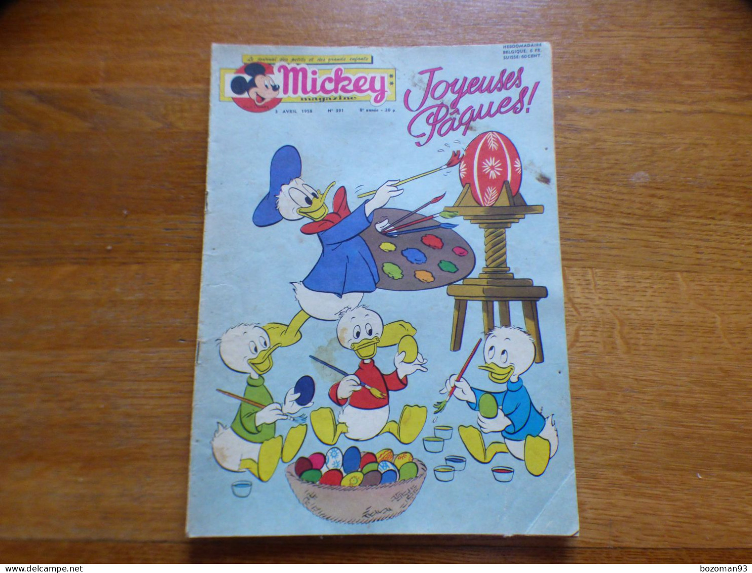 JOURNAL MICKEY BELGE  N° 391du 03/04/1958 - Journal De Mickey