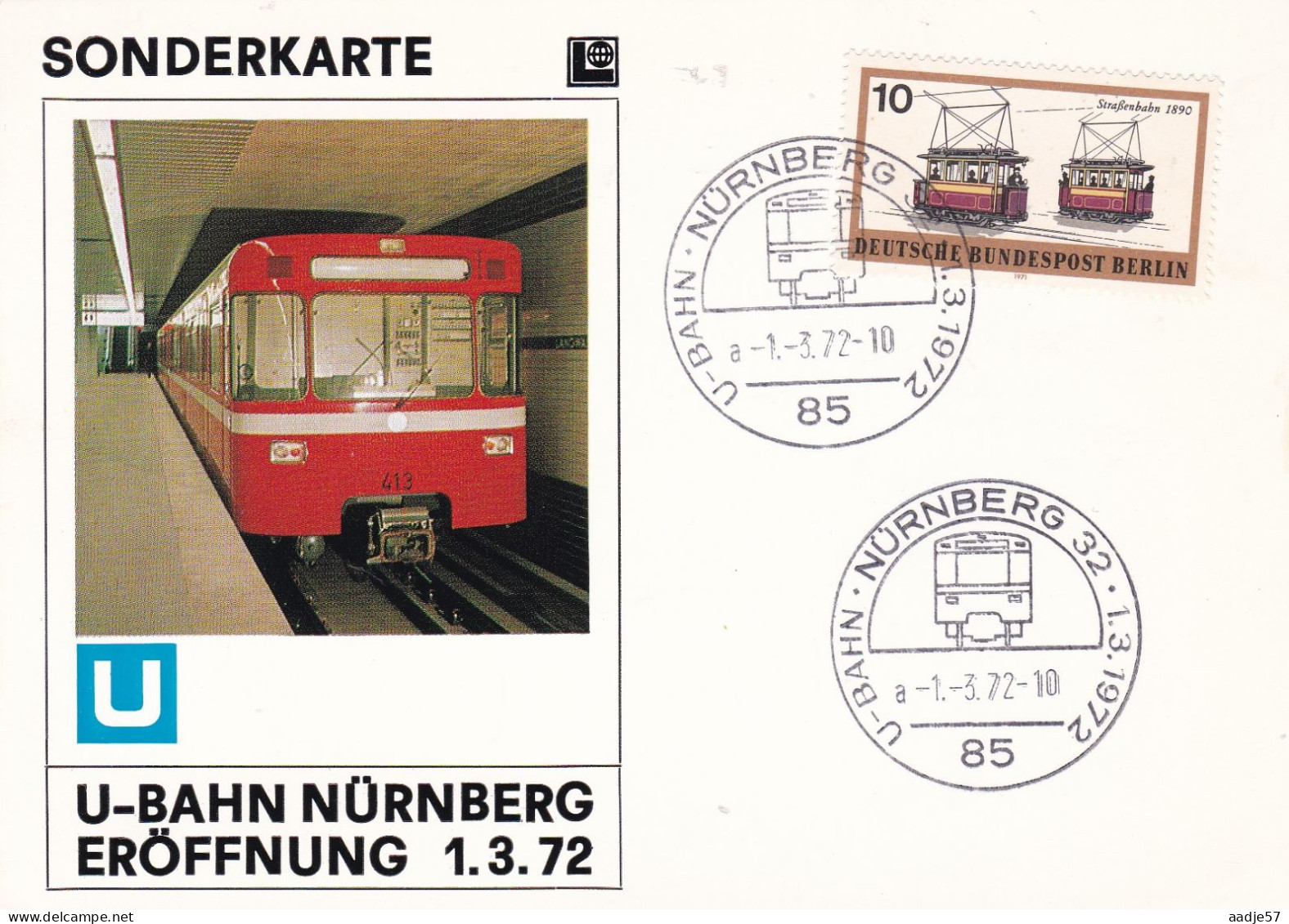 Deutschland Germany U Bahn Eröffnung Nürnberg 01.03.1972 - Tram