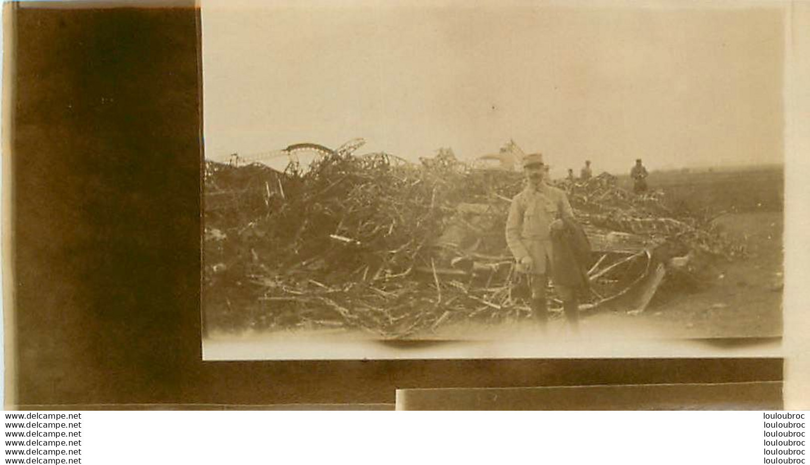 SAINT CLEMENT ZEPPELIN ABATTU LE 20/10/1917 PHOTO ORIGINALE 9 X 5 CM REF 5 - Krieg, Militär