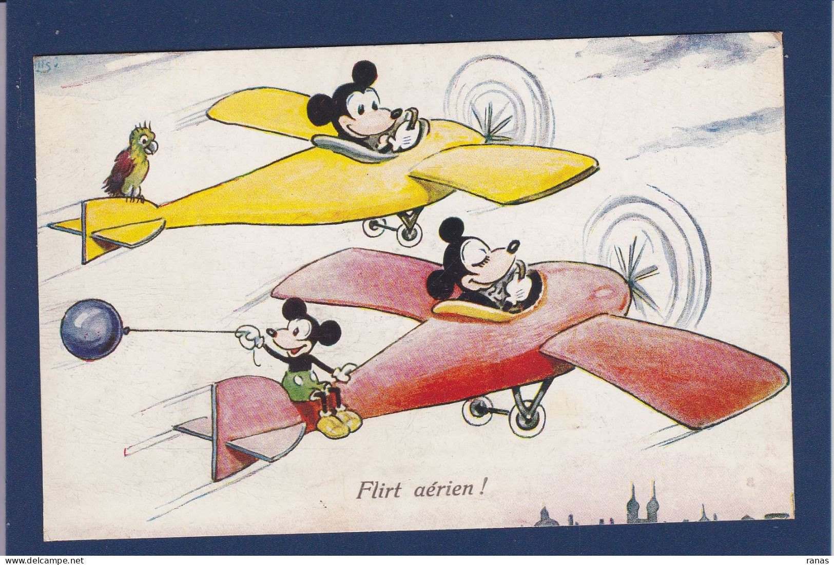 CPA Disney Walt Mickey Position Humaine écrite Aviation WSSB 4376 - Other & Unclassified