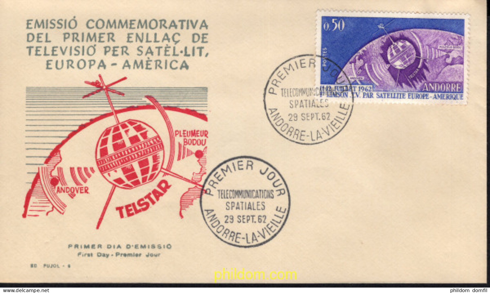 686427 MNH ANDORRA. Admón Francesa 1962 TELECOMUNICACIONES ESPACIALES - Autres & Non Classés