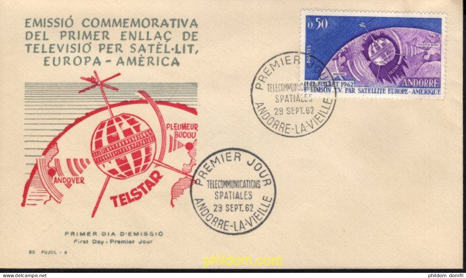 686427 MNH ANDORRA. Admón Francesa 1962 TELECOMUNICACIONES ESPACIALES - Sonstige & Ohne Zuordnung