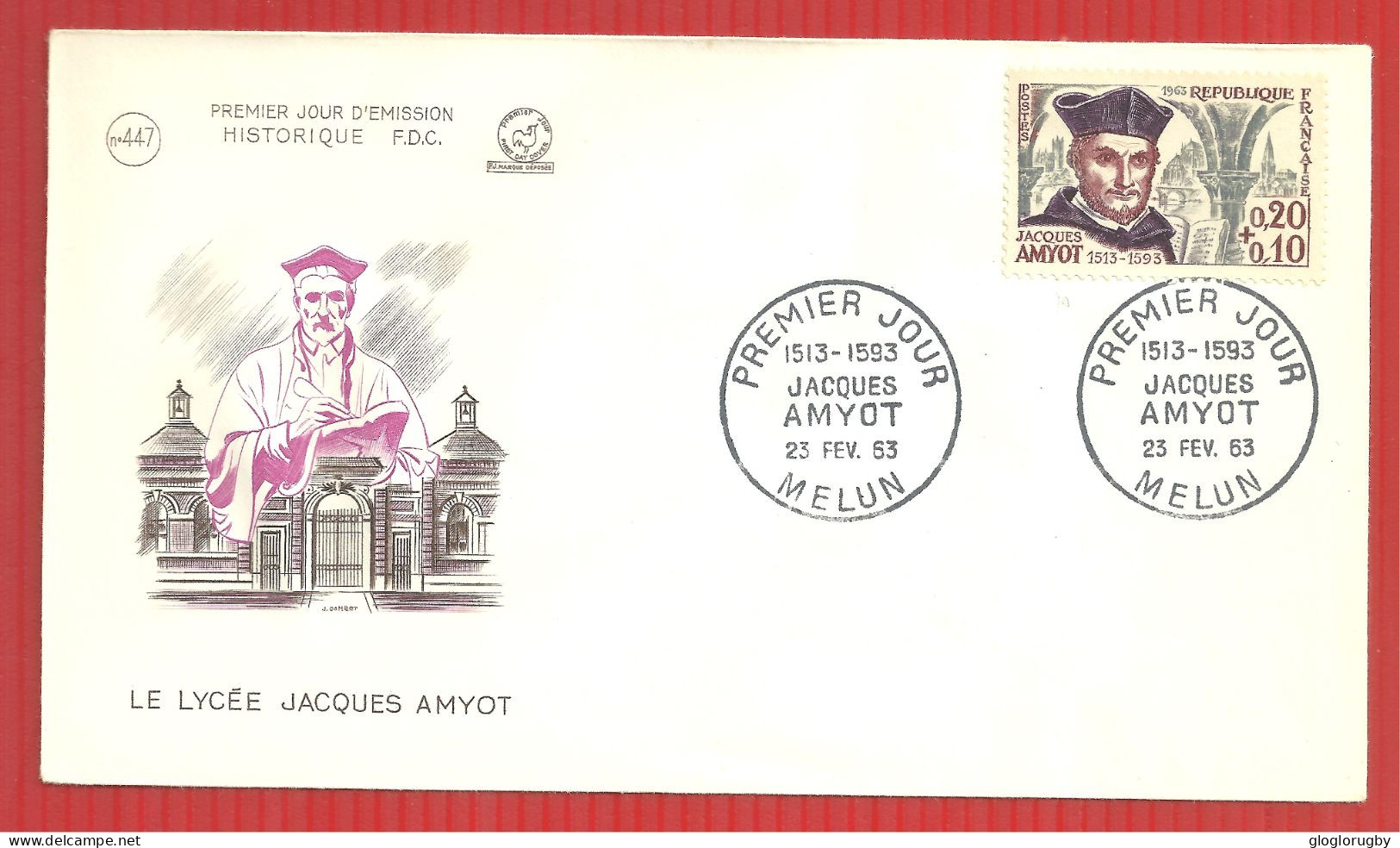 FDC LYCEE JACQUES AMIOT MELUN 23 2 1963 - 1960-1969