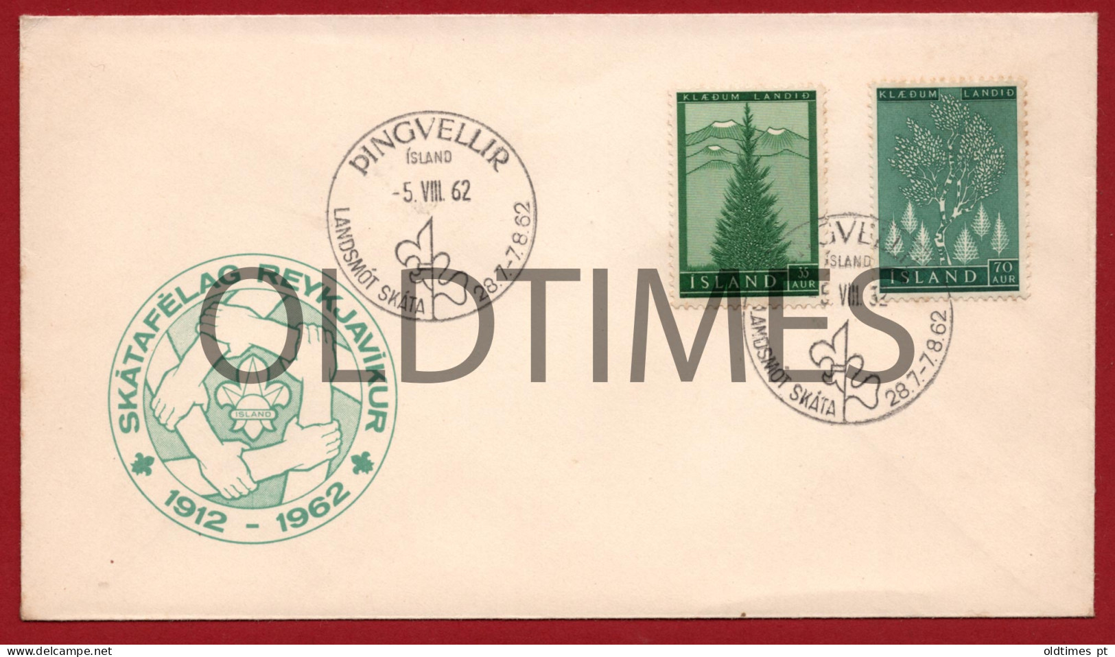 ISLAND - SCOUTS - SKATAFELAG REYKJAVIKUR - 1912 - 1962 - PINGVELLIR 1962 ENVELOPE - Pfadfinder-Bewegung