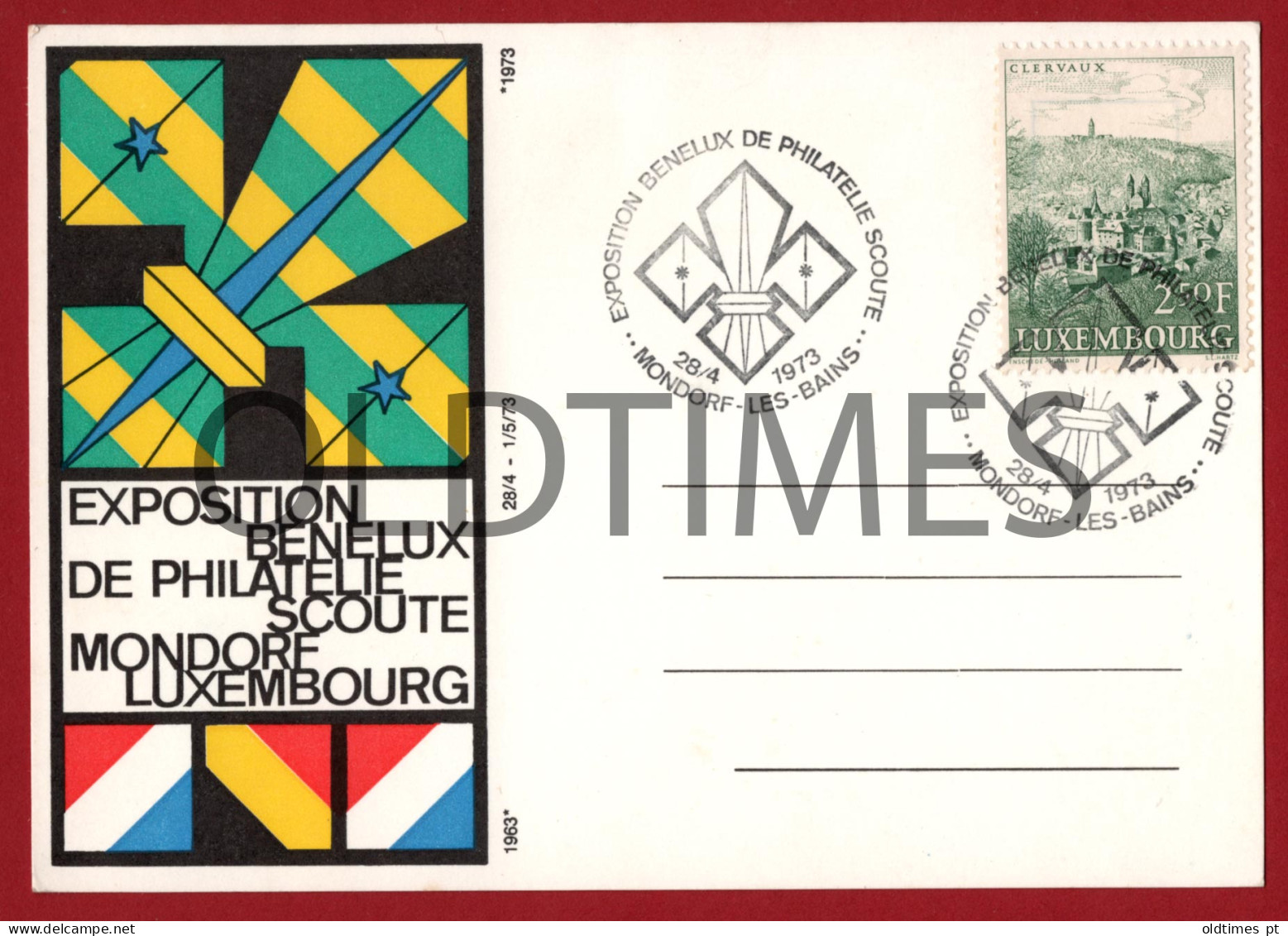 LUXEMBOURG - EXPOSITION BENELUX DE PHILATELIE SCOUTE - SCOUTS - MONDORF - LES BAINS - 1973 POSTCARD - Scoutisme