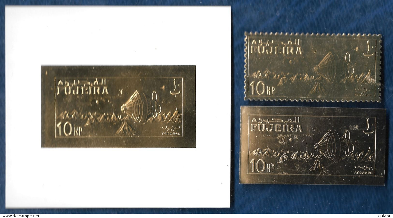 Fujeira 1969 Space Spaceship GOLD IMPERF S/S + PERF & IMPERF Stamps Timbres OR MNH Rare - Asien