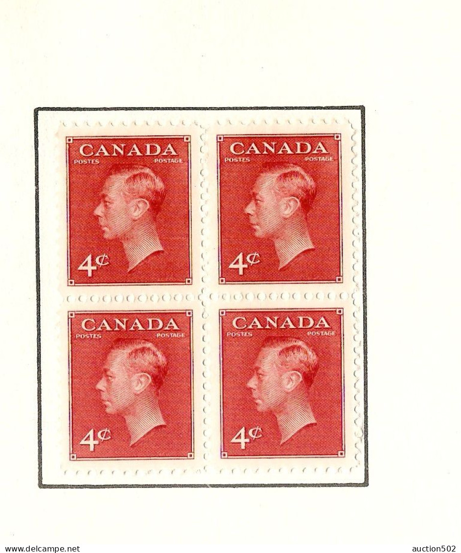 Canada  Stamps Year 1952 Block Of 4 * HINGED 2 Stamps - Unused Stamps